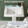 thumbnail image 3 of TEQIN Bathroom Pedestal Sink,Vintage Rectangular Sink,White Ceramic Pedestal Sink for Bathroom with Overflow & 3 Pre-Drilled Holes for 4" Faucets,Freestanding Restroom Sink Combo for Small Spaces, 3 of 9