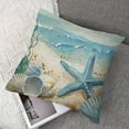 thumbnail image 7 of Chilfamy Set of 2  Nautical Coastal Throw Pillow Covers Ocean Themed Beach Seashell Coral Starfish Pillows Case Soft Cushion Covers for Outdoor Sofa Home Decor, White, 7 of 7