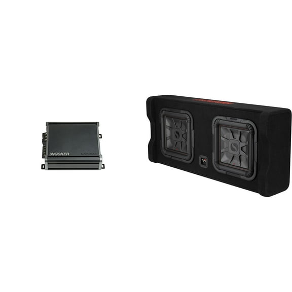 Kicker 49DL7TDF122 Dual Down Firing L7 Thin 12" Enclosure and CXA8001 Mono Amplifier Bundle