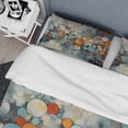 thumbnail image 4 of Designart "Illusory Geometric Play in Orange and Blue" Modern Geometric Bedding Covert Set - Abstract Geometric Orange Abstract Bed Set With 1 Sham, 4 of 6