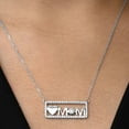 thumbnail image 6 of JeenMata Love Mom Moissanite Pendant Necklace in 18K White Gold over Silver, 6 of 6