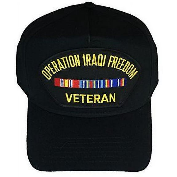 OPERATION IRAQI FREEDOM VETERAN W/ GWOT RIBBON HAT OIF GLOBAL WAR ON TERRORISM