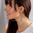 thumbnail image 2 of Humble Chic Rhinestone Hoop Earrings For Women - Silver CZ Teardrop Hoops - 3.5 inch, 2 of 9