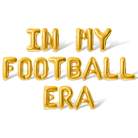 Letter Balloons - IN MY FOOTBALL ERA 16" Inch Alphabet Letters Foil Mylar Balloon Football Themed Birthday Party Banner (Gold)