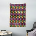 thumbnail image 1 of Psychedelic Tapestry, Grunge Graffiti Inspired Pattern of Colorful Shapes on Dark Toned Background, Wall Hanging for Bedroom Living Room Dorm Decor, 40W X 60L Inches, Multicolor, by Ambesonne, 1 of 2
