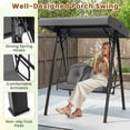 thumbnail image 2 of Costway 2-Person Outdoor Porch Swing Swing Loveseat with A-Shaped Metal Stand Gray, 2 of 10