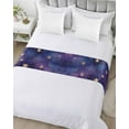 thumbnail image 5 of Xipuska Starry Sky Star Bed Runners for King Size Bed, Decorative Bed Throws for Foot of Bed, Yellow Purple Stars Bed Runner Sofa Throw Bedding Scarf Protector Slipcover for Bedroom/Hotel, 5 of 6