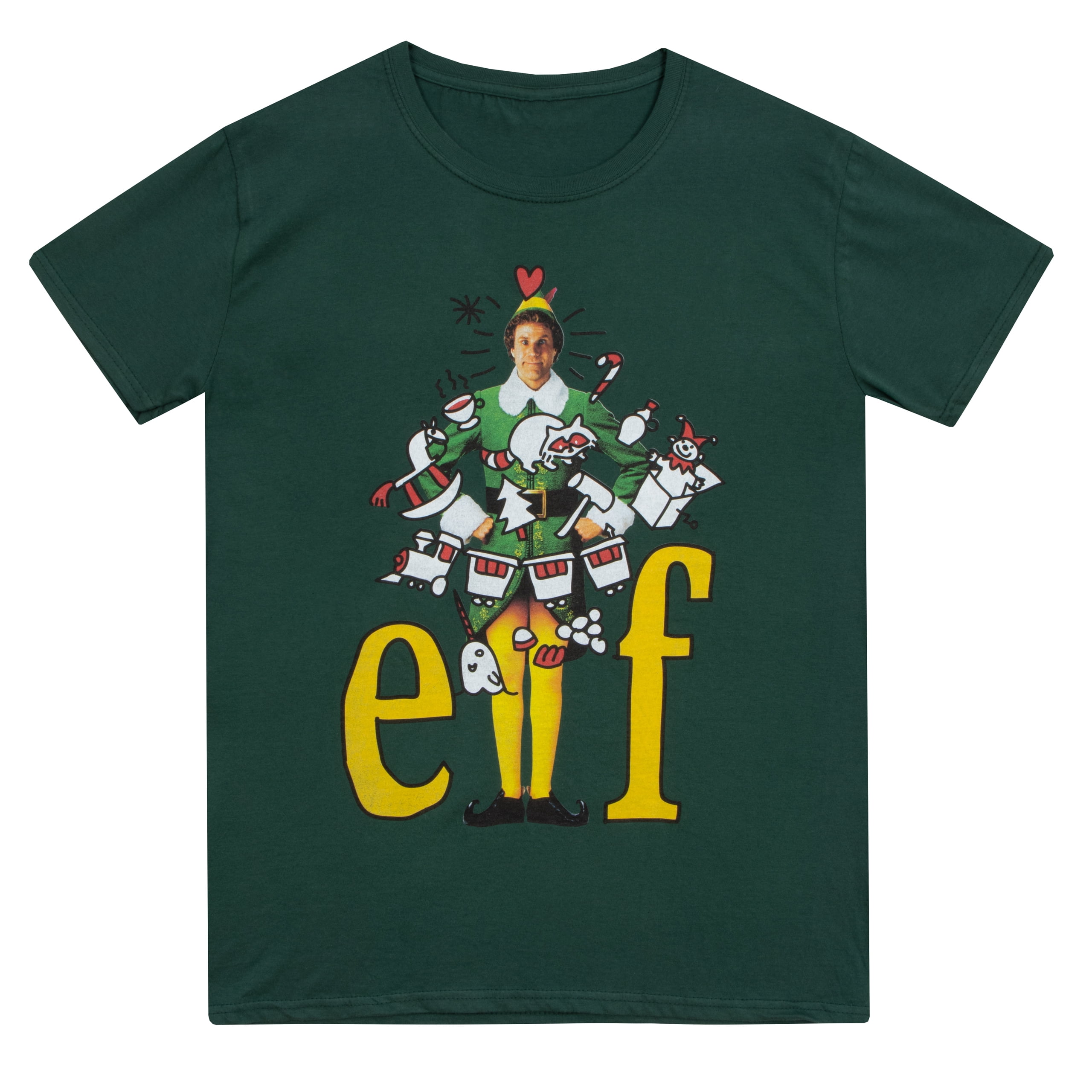 Elf Mens Christmas T-Shirt Green Sizes S-XXL