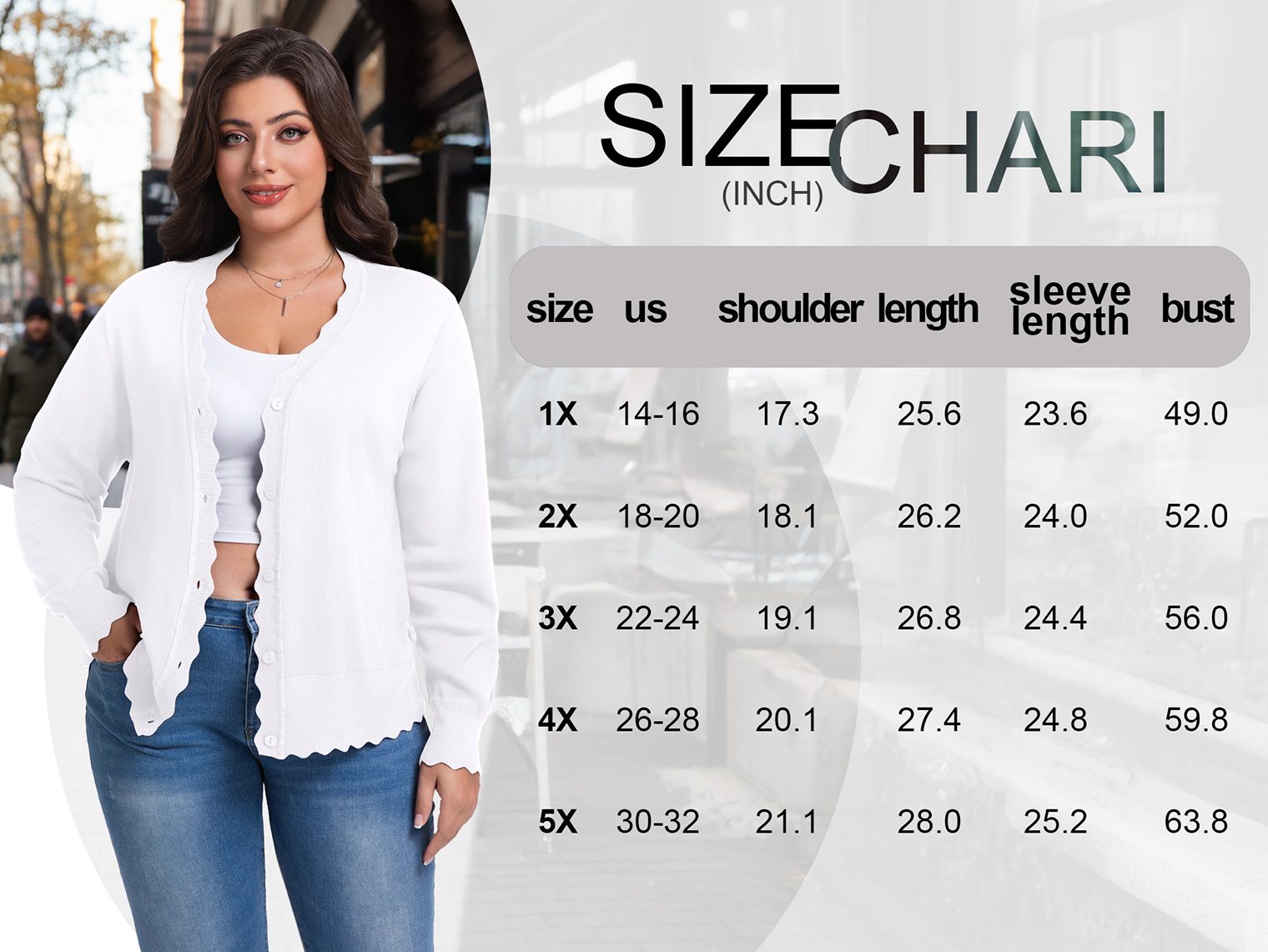 Cueply Women's Plus Size Open Front Cardigan Button V-Neck photo 6