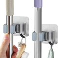thumbnail image 4 of 2 Pcs Mop Broom Holder Wall Mount,Broom Gripper Holds, Broom Dustpan Hanger Tool Organizer, Kitchen,, 4 of 5