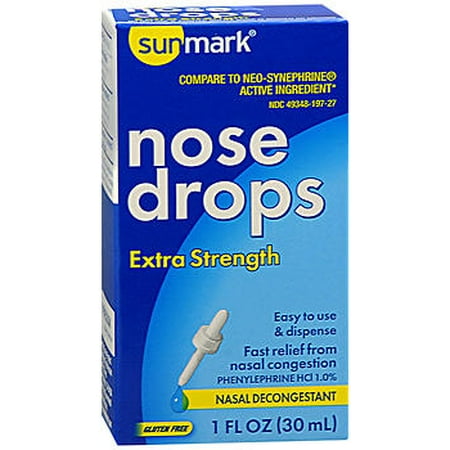 Sunmark Nose Drops Extra Strength - 1 oz (Best Medicine For Clogged Nose)