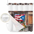 thumbnail image 2 of Puerto Rico Flag No Hook Shower Curtain Waterproof,Bathroom Curtains with Snap in Liners and See Through Top Window,Farmhouse Retro Flowers American Flags Hotel Bathtub Curtains Shower 72"Wx78"L, 2 of 8