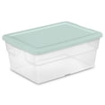 thumbnail image 1 of Sterilite 12 Pack 16 Quart Stacking Storage Box Container Tub with Lid, Clear, 1 of 6