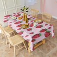 thumbnail image 3 of Strawberry Plants Fruit Dot Pink Pattern Rectangle Tablecloth 60"x120",Waterproof Polyester Rectangle Table Cloth, Wipeable Spillproof Polyester Tablecloth for Dining, Camping, Indoor and Outdoor, 3 of 6