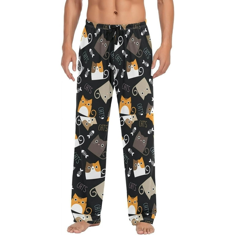 Cute Teacup Cat Men s Pajamas Pants Cotton Lounge Pants for Sleep Home Large Gift for Boy Men Dad Brothers Walmart