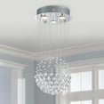 thumbnail image 3 of Modern Crystal Round Raindrop Chandelier Lighting Flush Mount LED Ceiling Light Fixture Pendant Lamp for Diningroom Bathroom Bedroom 3 GU10 Bulbs Required 12.6 in Wide 25.6 inch High, 3 of 6
