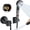 Matte Black, variant on JONKEAN Brushed Nickel Bathtub Faucet Sprayer Attachment, Filtered 3-mode Sprayer with on/off Control, Comes with 3 Adapters
