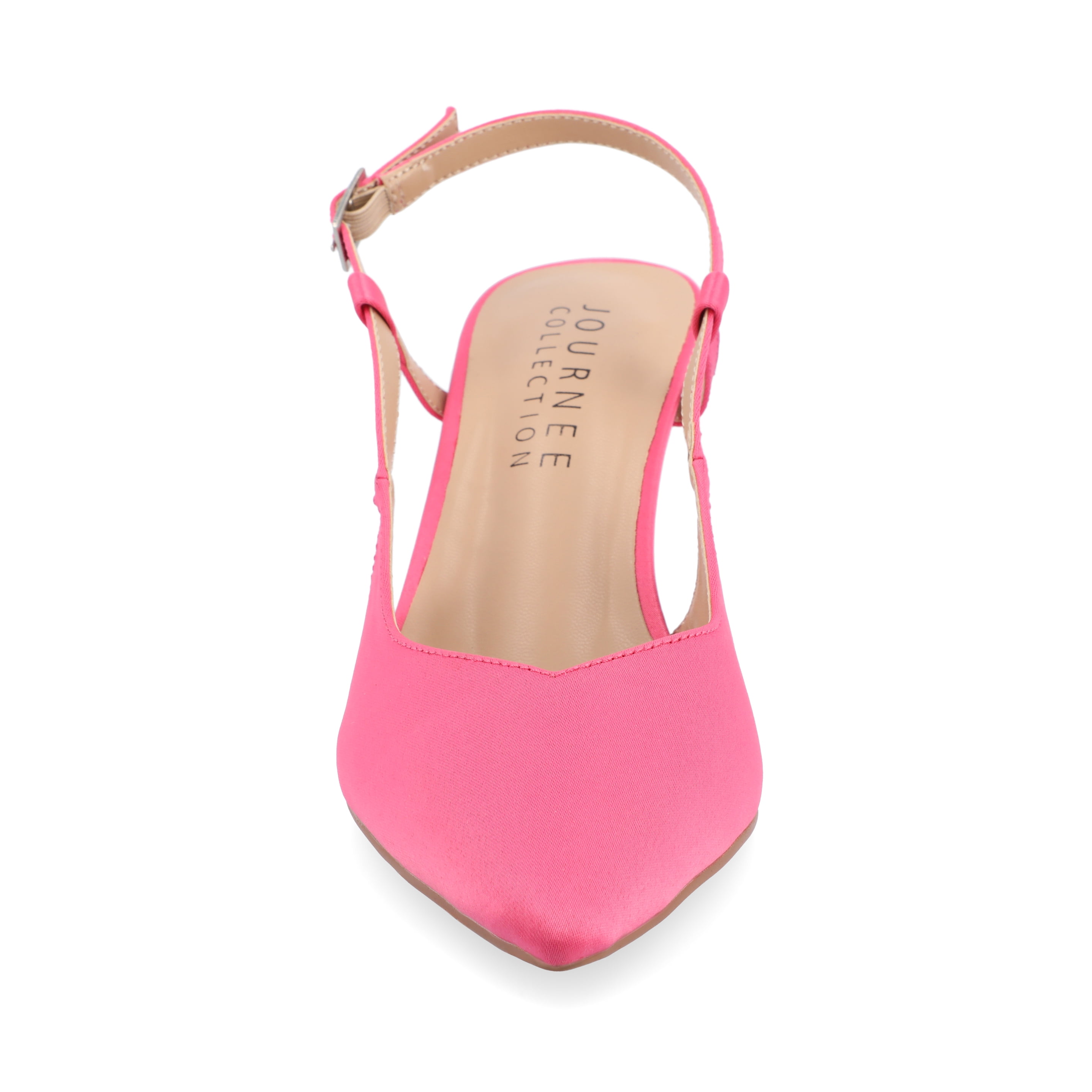 Journee Womens Knightly Sling Back Mid Stiletto Pointed Toe Pumps, Widths Available