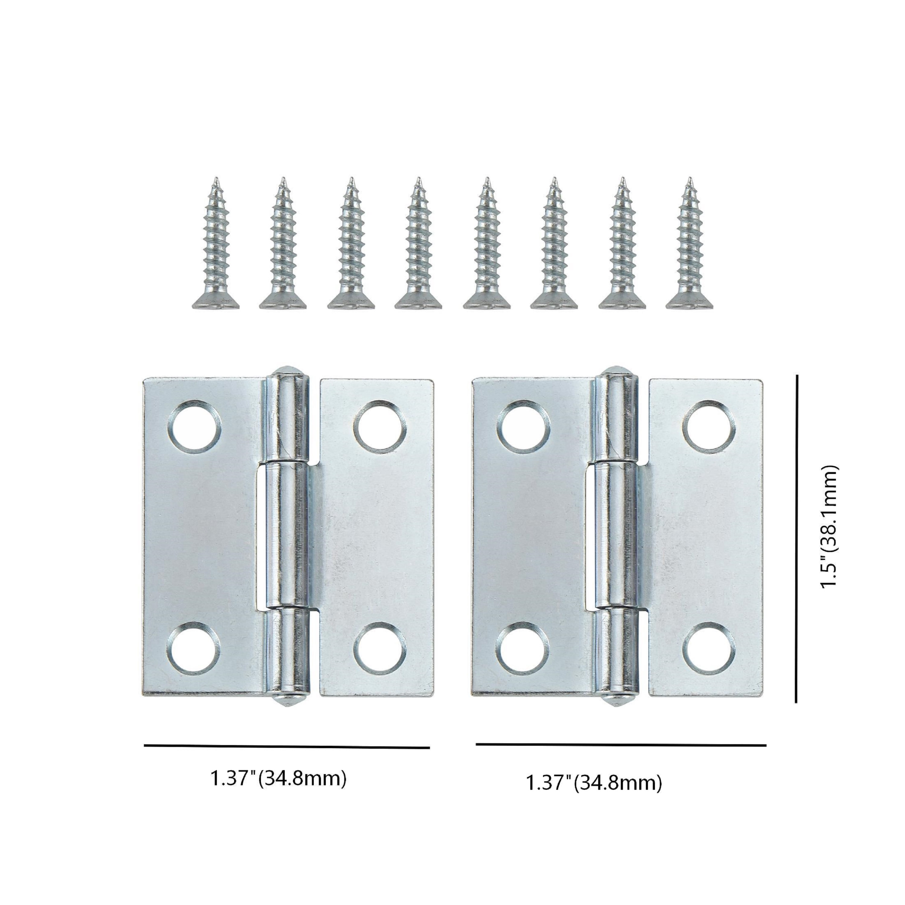 (3 pack) Hyper Tough New 1-1/2 in. Utility Hinge, Zinc Plated, 2 Pack