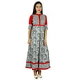 thumbnail image 2 of Bimba Women Anarkali Cotton Kurti Designer Clothing Kurta Blouse 3/4 Sleeve, 2 of 8