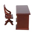 thumbnail image 3 of Juego de Sillas de Escritorio de Madera para Casa de Mu?ecas,2 Piezas 1:12 Mesa de Oficina en Miniatura de Simulación con Cajones y Muebles de Silla de Oficina Modelo de Juguete(Madera Roja) Amonsee NO, 3 of 4