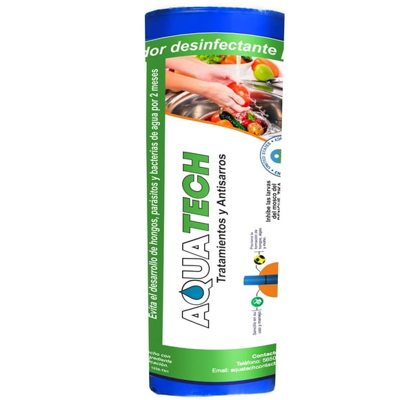 Sistema Clorador Desinfectante Antiscéptico para Tinacos de 1,100 a 2,500 L 2 Meses Cartucho Clorador Desinfectante para Tinacos y Depósitos de Agua.