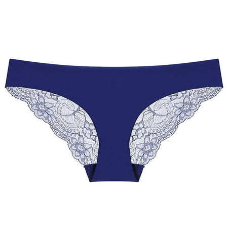 

Patlollav Sexy Ladies Low-Rise Transparent Lace Panties Breathable Quality Underpants