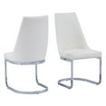 thumbnail image 1 of White Faux Leather Side Chairs and Stainless Steel Base (Set of 2), 1 of 4