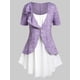 thumbnail image 1 of Talla grande Tamaño de Tinte Faux Twinset Tee Rosegal Camisetas tallas grandes, 1 of 5