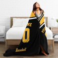 thumbnail image 4 of Custom Baseball City Plush Throw Blanket Personalized Any Name and Number for Men Women Youth Gift, 4 of 6