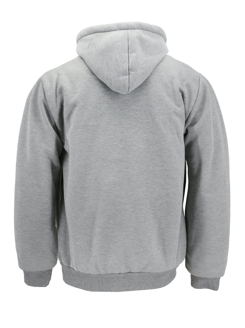 だ*ん様 THERMAL ZIP UP HOODIE GRAY Men's Heavyweight Thermal Zip Up Hoodie Warm Sherpa Lined Sweater
