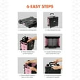 thumbnail image 4 of Pop & Load Collapsible Rolling Utility Cart, Plastic Pack-N-Roll Cart with Handle, Portable Storage, Black & Pink, 4 of 6