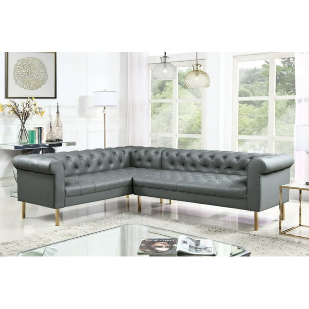 Julian Pu Leather Upholstered Left Facing Sectional L Shape Sofa Com Julian Pu Leather Upholstered Left, Julian Leather Sofa