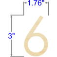 thumbnail image 2 of Pack of 1, 3 Inch x 1/4" Baltic Birch 6 Wood Numbers in The Century Gothic Font for Wood Craft Project, Children or Adult Art Work, Home and Holiday Décor and DIY Fun, Made in USA, 2 of 2