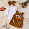 thumbnail image 2 of HCNTES Baby Girl Clothes Halloween Outfits for Baby Girls Ruffle Romper Ghost Pumpkin Suspender Overalls Dress Skirt Sets Fall Winter Clothes, 2 of 6