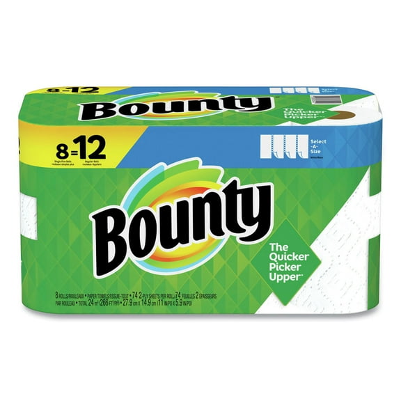 Bounty® Kitchen Paper Towels, 2-Ply, 74 Sheet, 8 Rolls (PGC65544)