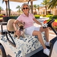 thumbnail image 3 of Golf Cart Seat Covers for 2 Seater,Blue Botanical Microfiber Cart Seat Towel Blanket,Rustic Country Spring Floral Summer Leaf Absorbent NonSlip Bench Seats Protector for Golf Course 51"x31", 3 of 9