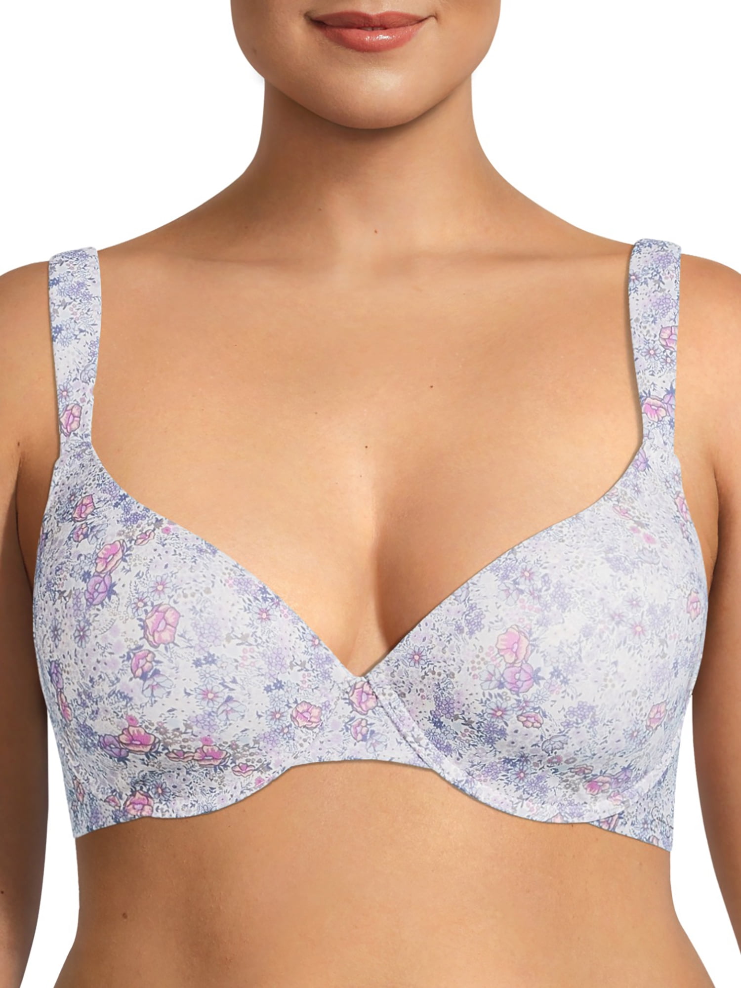 Jessica Simpson Womenâ€™s Brushed Micro Laser Lounge Bralette 2 Pack