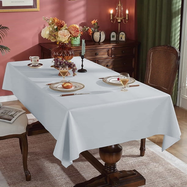Mantel de PU 63x47 pulgadas | Mantla rectangular para picnic y cena | Resistente al desgaste, impermeable, fácil de limpiar | Azul Claro Beige Blanco Verde Ejército | 1 paquete | Decoración del