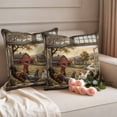 thumbnail image 2 of Farm Animals Pillow Covers 2 Pack Pastoral Landscape Farmhouse Rooster Hen Chicken Barn Pillowcase Waterproof Outdoor Throw Pillow Cover for Patio Garden Square Cushion 20”x20”, 2 of 9