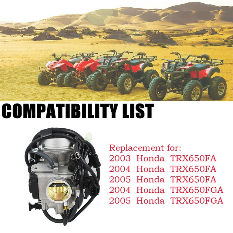Carburateur 16100-HN8-013 compatible avec Honda Rincon 650 TRX650FA  TRX650FGA 2003 2004 2005 : : Auto
