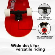 Magneto All-Terrain Cruiser Skateboard - Soft 78A Wheels for Smooth Cruising - Complete Skateboard for Teens & Adults - 31.5 x 8.5, Red