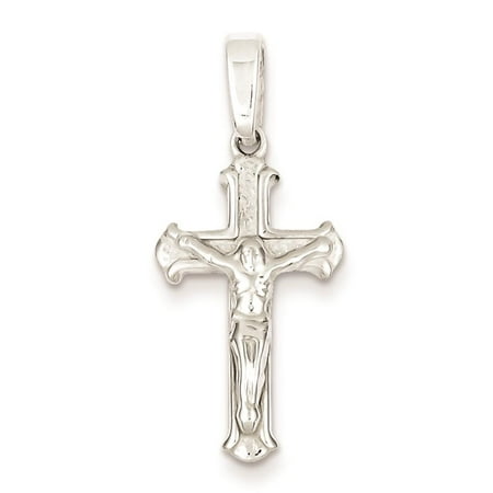 925 Sterling Silver Polished Crucifix Polished & Solid Charm Pendant 31mmx11mm