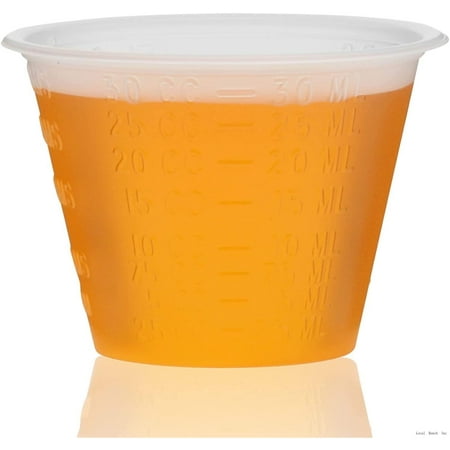 

Medicine Cups - Disposable Plastic - 1 OZ [Pack Of 500] Graduated Measurements In Tablespoons Drams CC s ML And OZ For Measuring Mixing And Distributing