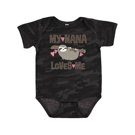 

Inktastic My Nana Loves Me Sloth Gift Baby Girl Bodysuit
