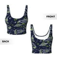 thumbnail image 3 of Sikiie Hand Drawn Rockets Print Strappy Sports Bra for Women Padded Push Up Sports Bra Athletic Running Sports Bra Workout Bra Yoga Bra, 3 of 5