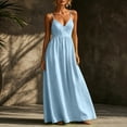 thumbnail image 4 of Aimik Women's Wrap Waist Maxi Sundress Summer Spaghetti Strap V Neck Solid Maxi Sundress Loose Airy Casual Vacation Long Dress, 4 of 6
