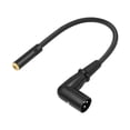 thumbnail image 1 of Cable convertidor XLR de ángulo recto a cable de 3,5 mm portátil de 1 pie (30 cm) para alimentación 35 TRS a XLR Macho, 1 of 9
