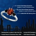 thumbnail image 2 of Gem Stone King 925 Sterling Silver Red Garnet and Black Diamond Engagement Ring for Women | 2.67 Cttw | Oval 9X7MM | Gemstone January Birthstone | Size 7, 2 of 6