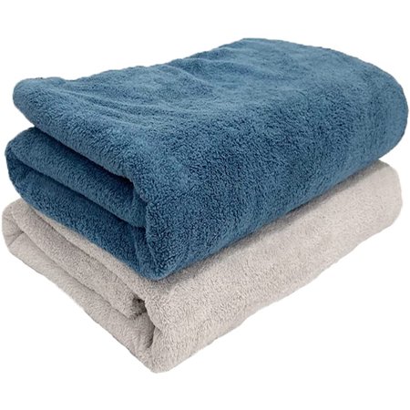 Luxury Bath Towels (2 Pack, 27.5"x55") - High Density Fleece Quick Dry Towel Sets - Microfiber Towels for Body, Lint Free, Super Soft and Absorbent, Fade Resistant Shower Towel +